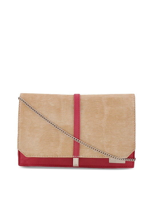 Pink & Beige Textured Clutch