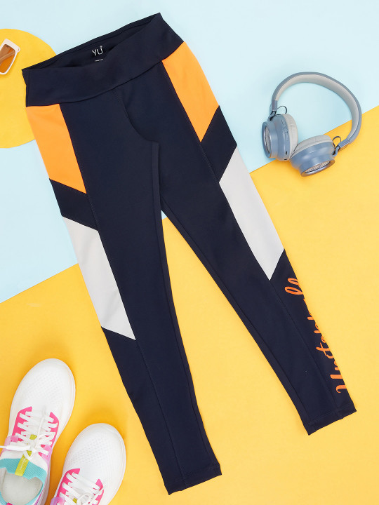 YU by Pantaloons Girls Colourblocked Ankle Length Tights