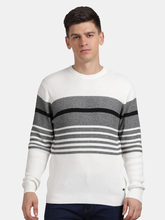 t-base Striped Cotton Pullover