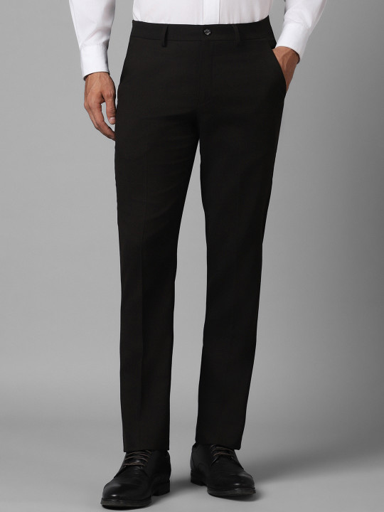 Louis Philippe Men Slim Fit Mid-Rise Flat Front Formal Trousers