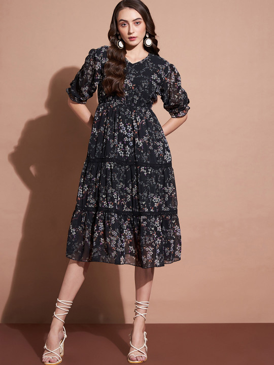 dressberry women floral embroidered fit and flare midi dress reviews Buy DressBerry Lime Green Floral Embroidered Tie-Up Neck A-Line Midi Dress - Dresses for Women 16950638