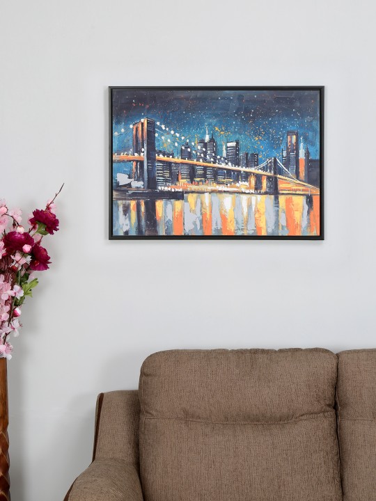 Blue & Orange Cityscape Wall Art