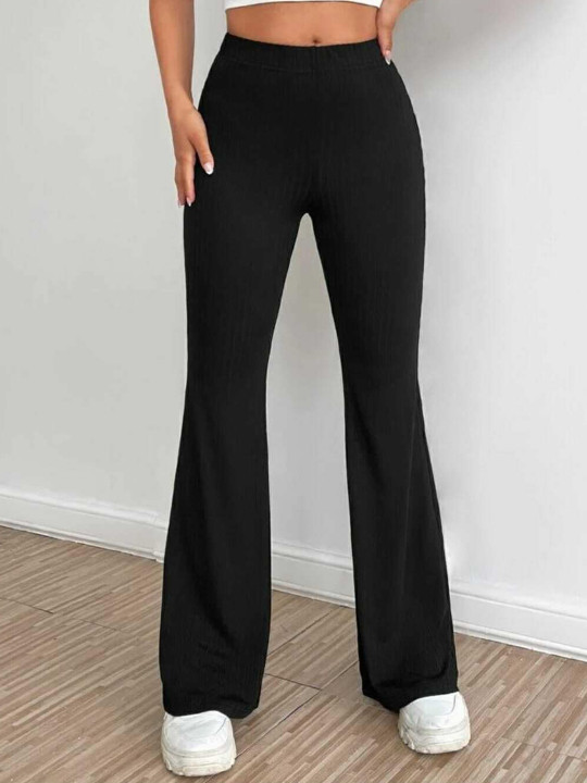 Next One Women Smart Flared High-Rise Easy Wash Cotton Trousers