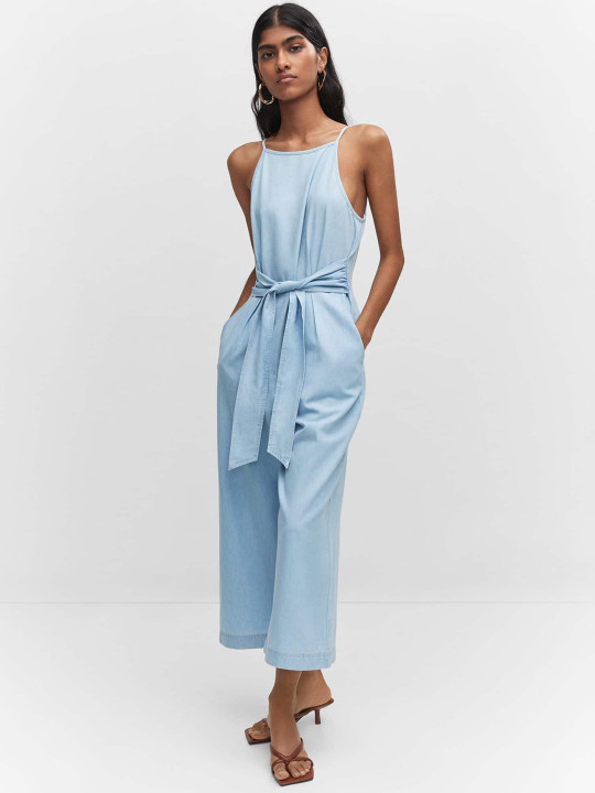 MANGO Pure Cotton Basic Jumpsuit