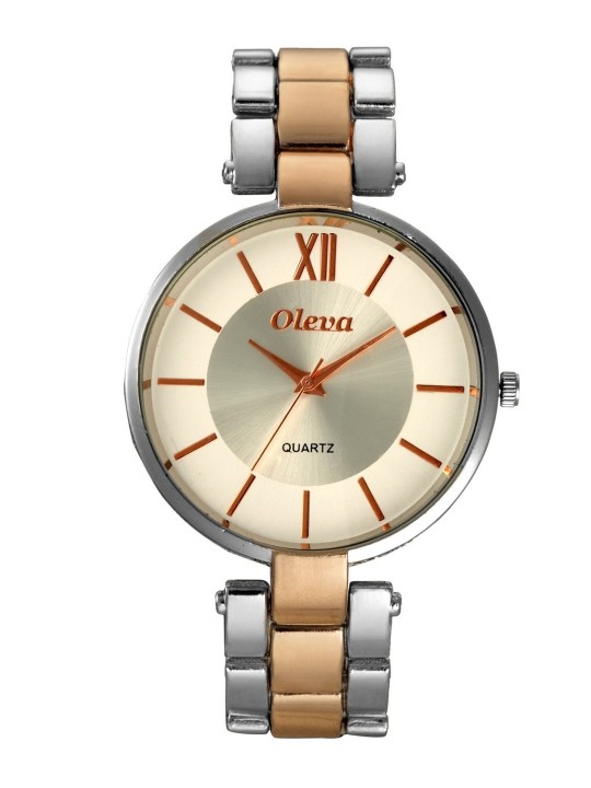 Women Off-White & Rose Gold Analogue Watch