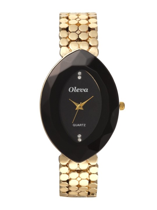 Women Black & Gold-Toned Analogue Watch OPMW-6