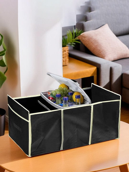 Kuber Industries Black Foldable Storage Organiser
