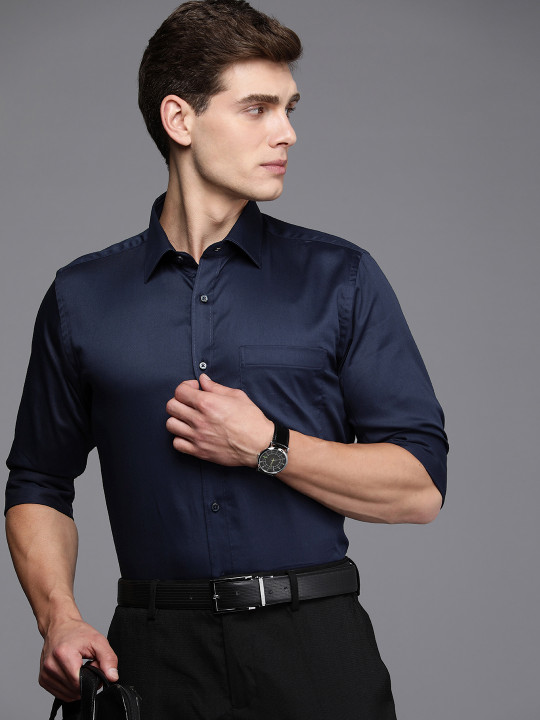 Raymond Pure Cotton Solid Slim Fit Formal Shirt
