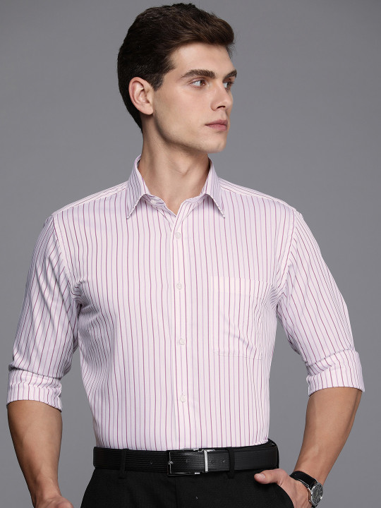 Raymond Slim Fit Pure Cotton Striped Formal Shirt