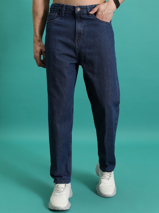 Men Loose Fit Mid-Rise Cotton Baggy Jeans deal from myntra