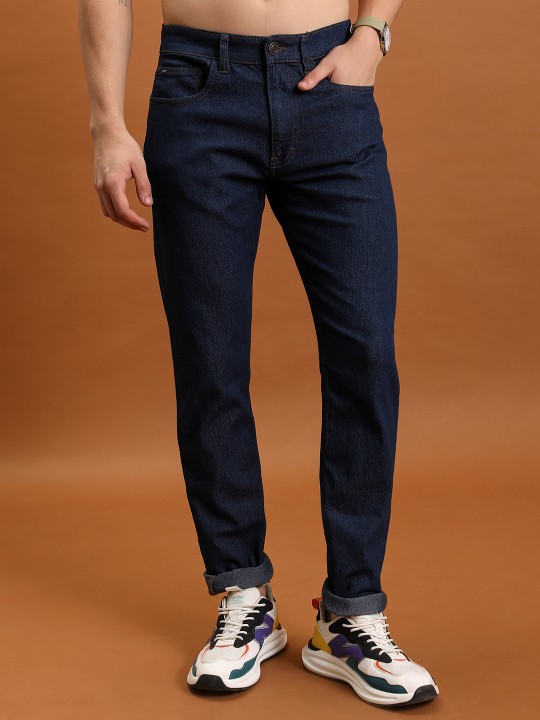 Men Tapered Fit Mid-Rise Clean Look Stretchable Jeans Men Tapered Fit Mid-Rise Clean Look Stretchable Jeans