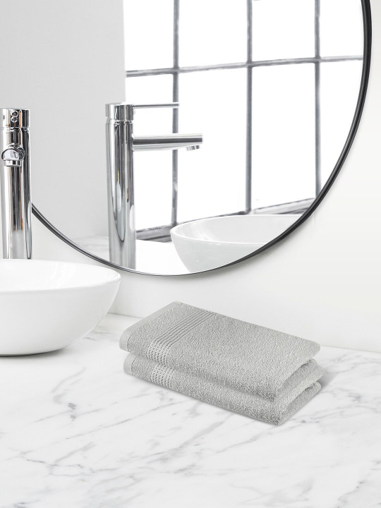 Himeya Misty Grey 2 Pieces 320 GSM Cotton Hand Towel