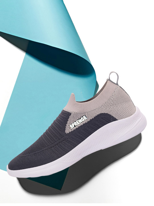 SPRENGE Men Textured Textile Comfort Insole Slip-On Sneakers