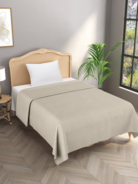 Gulaab Jaipur Blue Geometric Microfiber Mild Winter Single Bed Blanket