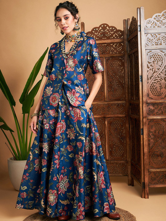 Shae by SASSAFRAS Floral Printed Blazer & Skirt Co-Ords