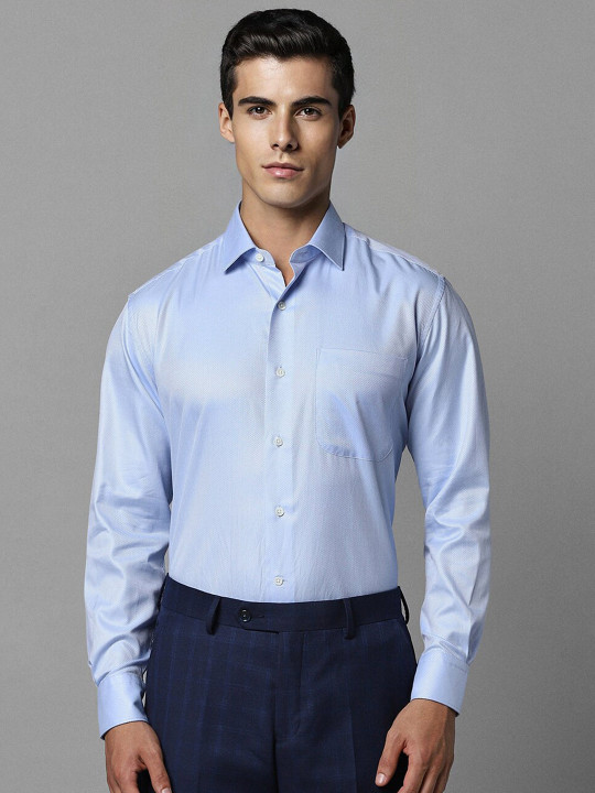 Luxure by Louis Philippe Spread Collar Pure Cotton Formal Shirt