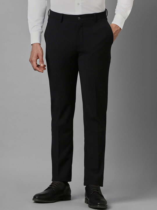 Louis Philippe Men Slim Fit Mid-Rise Flat Front Formal Trousers
