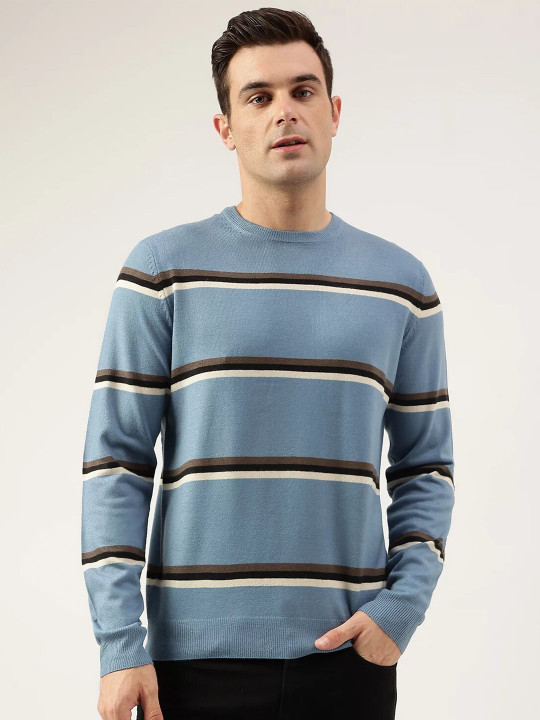 Marks & Spencer Cashmilon Striped Crew Neck Jumper