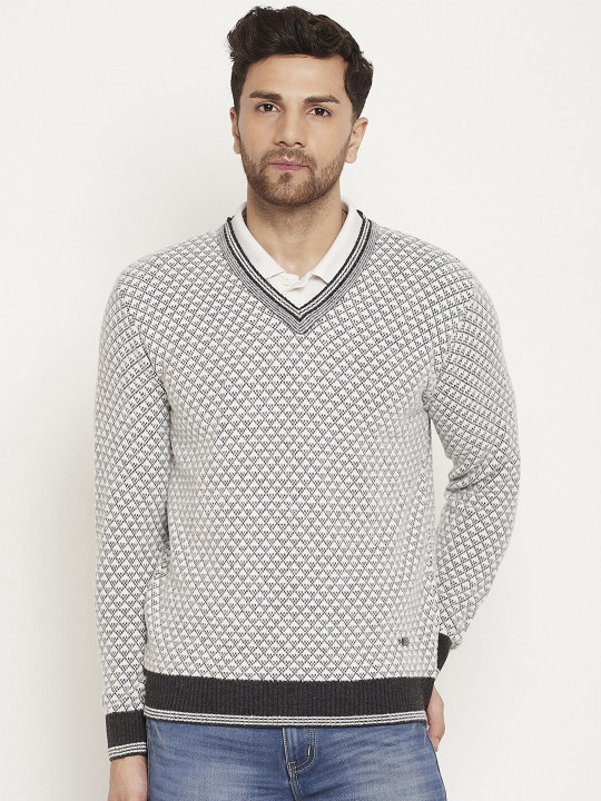 Duke Geometric Self Designed Acrylic Pullover