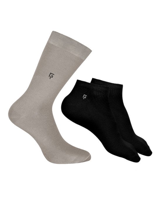 FOOTPRINTS Men Pack Of 3 Organic Cotton & Bamboo Anti-Odour Ankle Length Socks