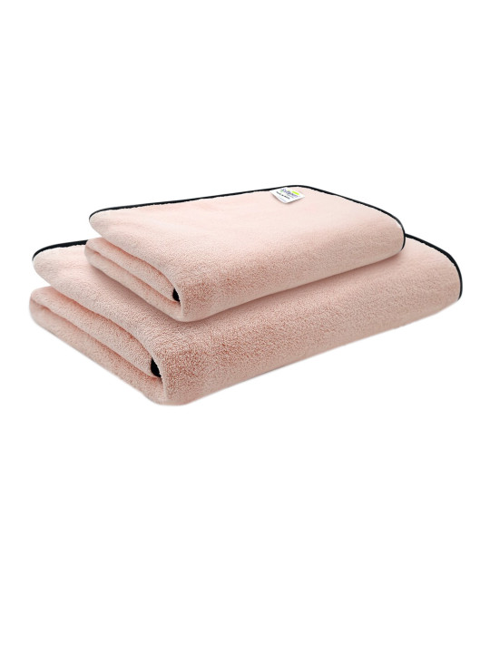 Softspun Microfiber Pink 2 Pieces Towel Set