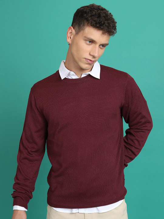 HIGHLANDER Round Neck Acrylic Ribbed Pullover