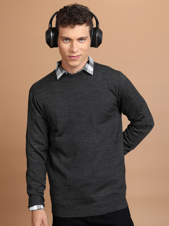 HIGHLANDER Round Neck Acrylic Ribbed Pullover