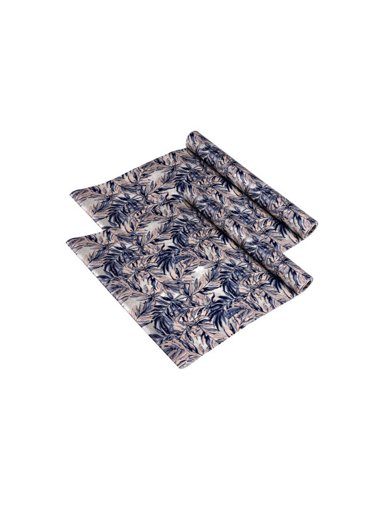 Kuber Industries Blue 2 Pieces Printed PVC Kitchen Shelf Liner Organisers