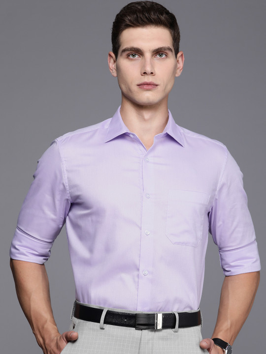 Louis Philippe Pure Cotton Textured Classic Opaque Formal Shirt