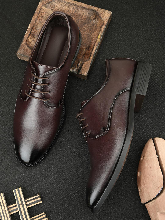 INVICTUS Men Round Toe Formal Derbys