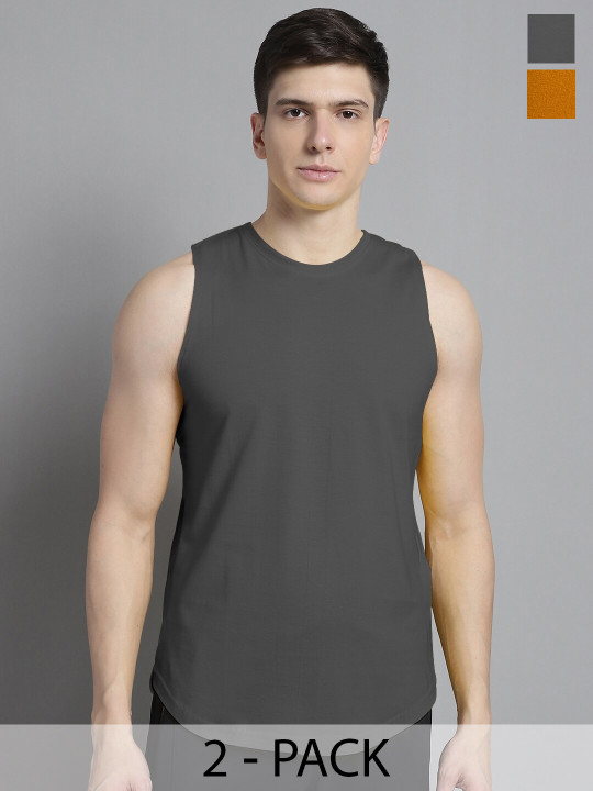 FBAR Pack of 2 Pure Cotton Innerwear Vests FB-AE-26-41-S