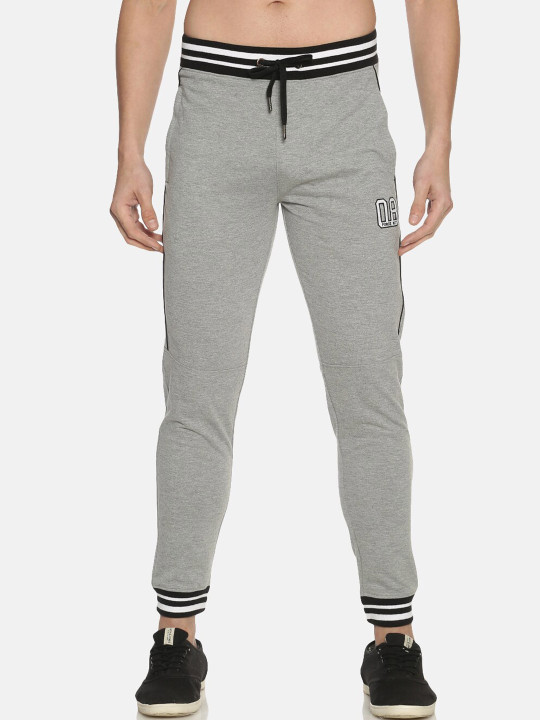 Force NXT Men's Super Combed Cotton Solid Joggers with Contrast Waistband