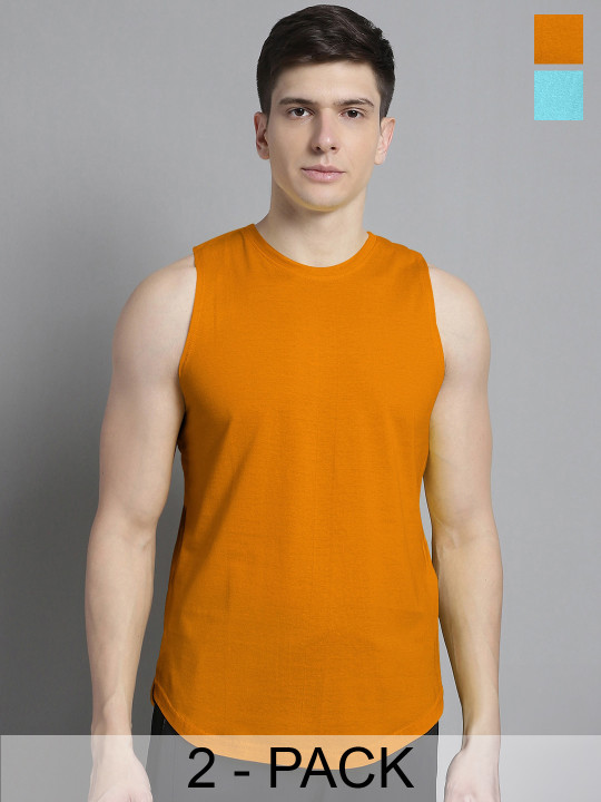 FBAR Pack Of 2 Pure Cotton Training Gym Vest