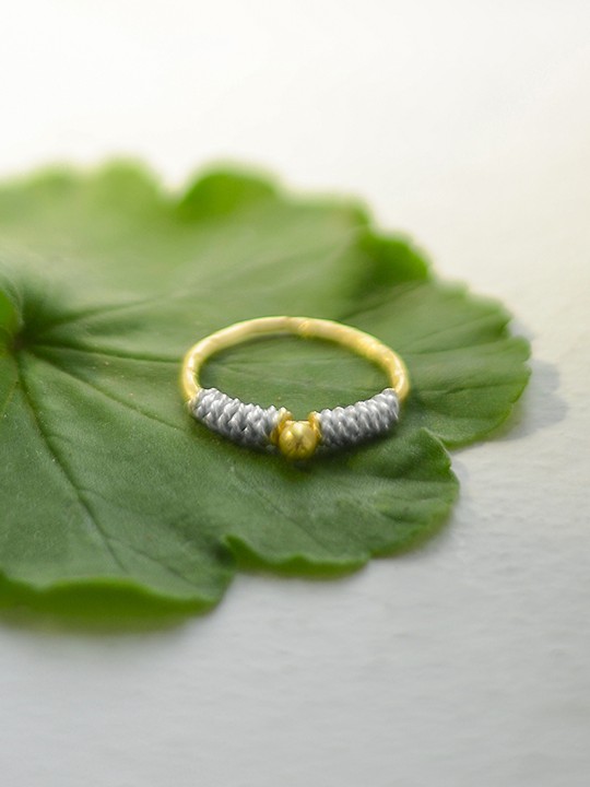 Rubans 925 Silver Dual Tone Handcrafted Delicate Ring