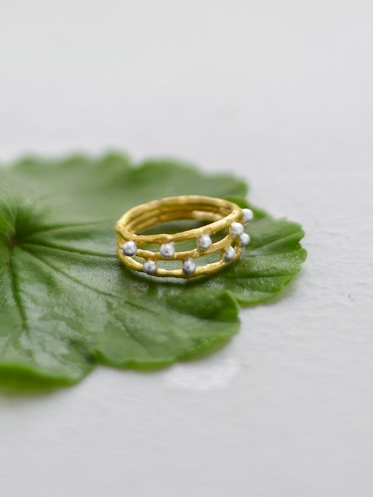 Rubans 925 Silver Dual Tone Handcrafted Band Ring