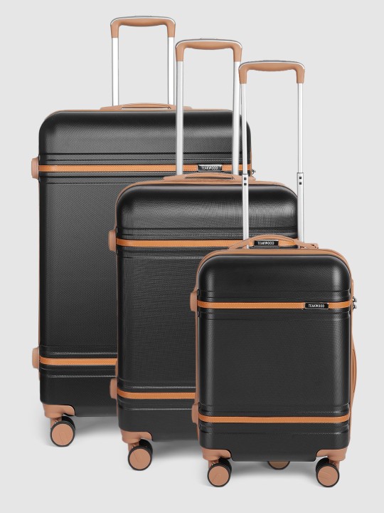 Teakwood Leathers Set of 3 USA 360 Degree Rotation Hard-Sided Trolley Bags 95.5L