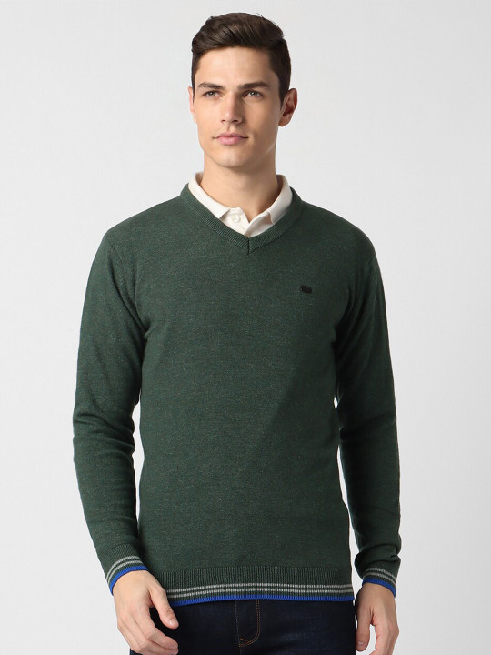 Peter England Casuals V-Neck Long Sleeves Pullover