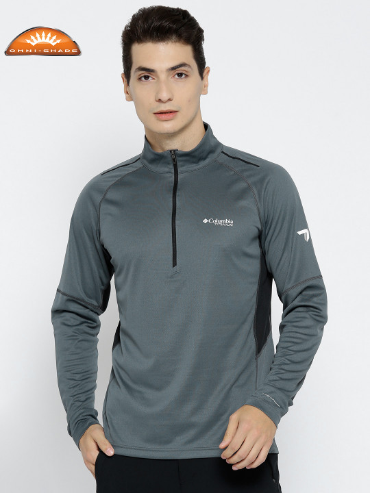 Men Grey Titan Trail Half Zip Solid Sweatshirt Desertcart Seychelles