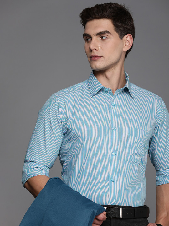 Raymond Pure Cotton Slim Fit Striped Formal Shirt