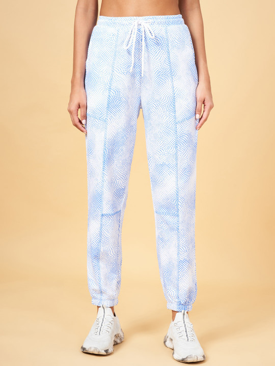 Ajile by Pantaloons Women Polka Dots Printed Cotton Relaxed-fit Joggers