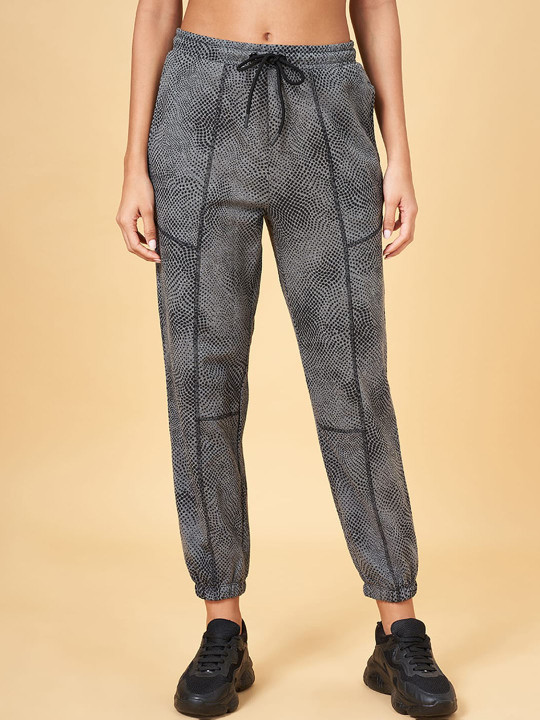 Ajile by Pantaloons Women Abstract Printed Cotton Relaxed-fit Joggers