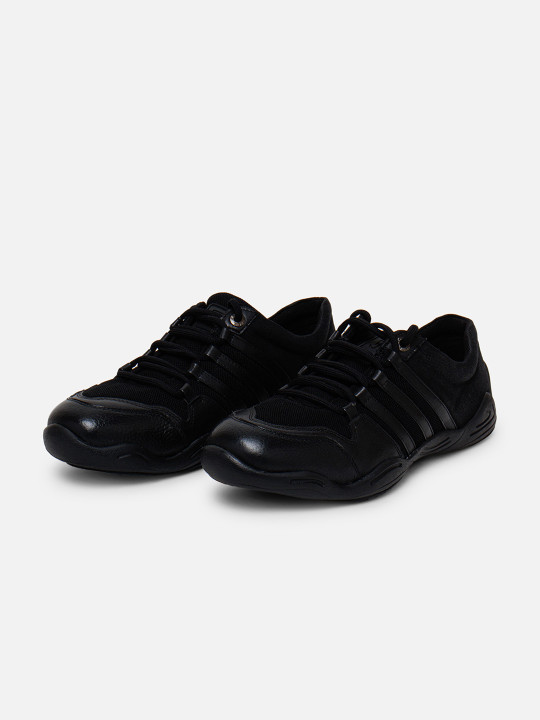 EZOK Men Textured Antibacterial Leather Sneakers