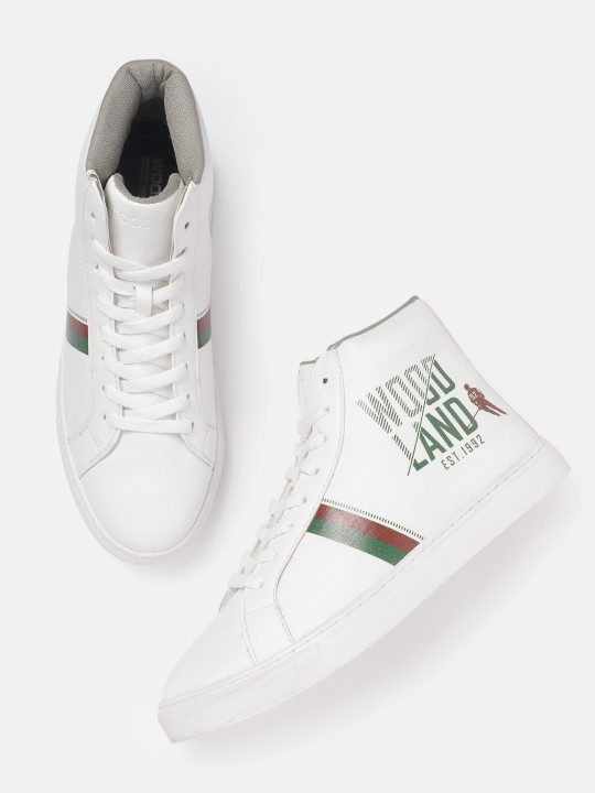 Woodland Men Brand Logo Printed Mid-Top Sneakers