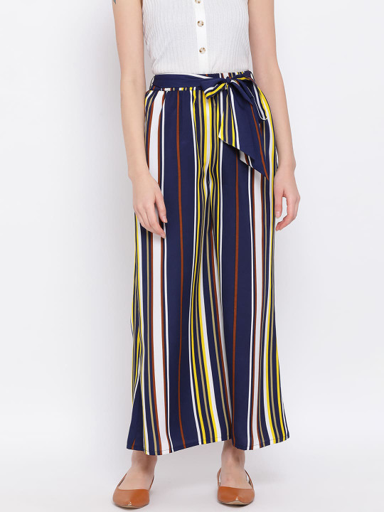 DRAAX Fashions Women Striped Flared Palazzos