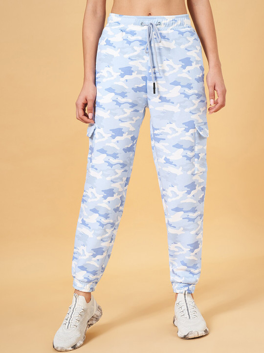 Ajile by Pantaloons Women Camouflage Printed Relaxed Fit Cotton Mid Rise Cargo Joggers