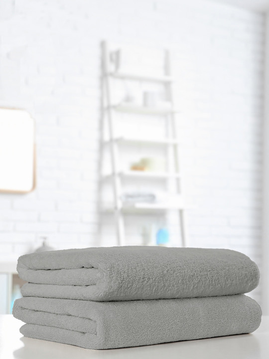 DDecor Live Beautiful Grey 3 Pieces Cotton 500 GSM Bath And Hand Towel Set