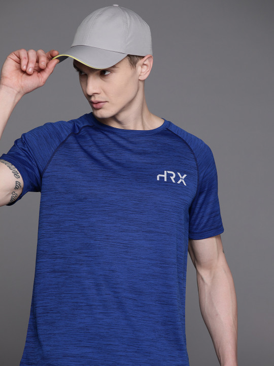 HRX by Hrithik Roshan Men Brand Logo Printed Raglan Sleeves Rapid-Dry Sports T-shirt