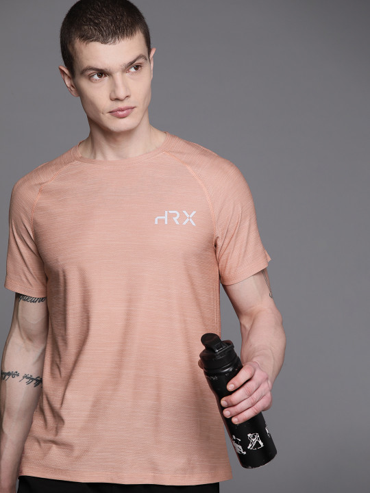 HRX by Hrithik Roshan Men Brand Logo Printed Raglan Sleeves Rapid-Dry Sports T-shirt