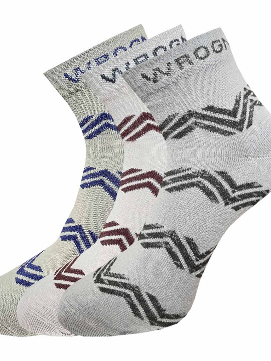 WROGN Men Pack Of 3 Patterned Ankle-Length Socks
