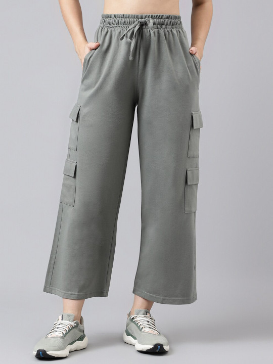 MKH Women Mid-Rise Relaxed-Fit Dry Fit Track Pants